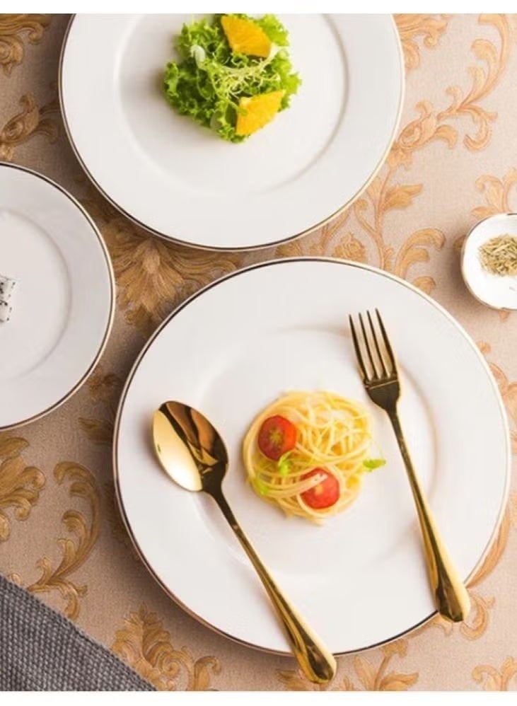 24-Piece Stainless Steel Cutlery Spoon,Fork And Knife Set Gold - Image 5